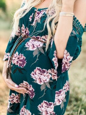 Shyanne Teal Floral Mini Dress (NOT MATERNITY)